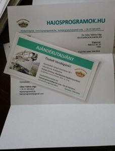 Elegáns kísérőlevéllel érkezik az ajándékutalvány